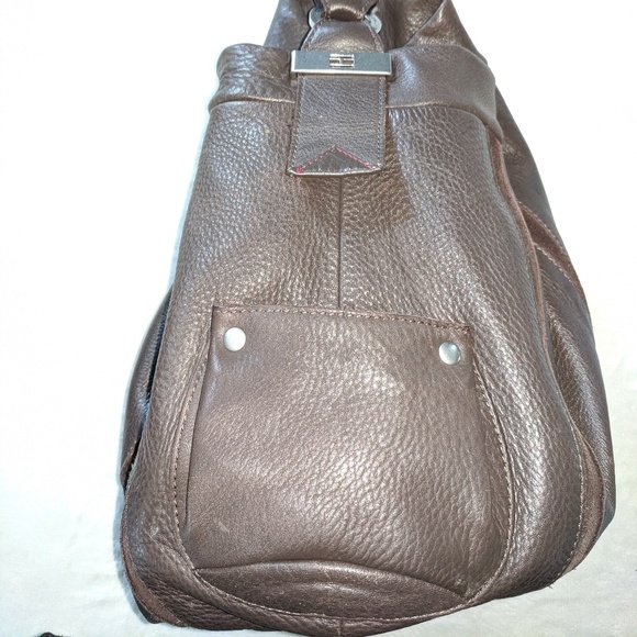 Tommy Hilfiger Brown Leather & Suede Bucket Bag - Picture 5 of 8